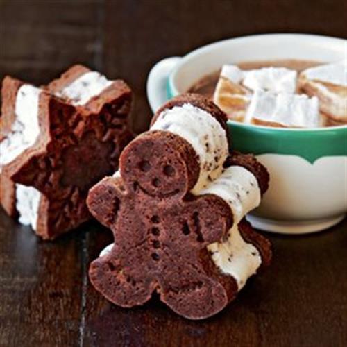 Mint Chocolate Chip Ice Cream on Fudge Brownies