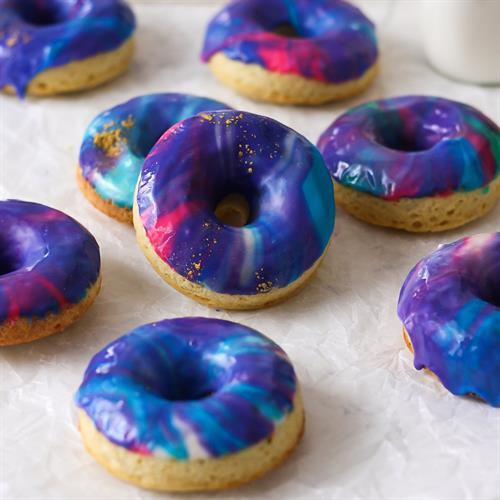 Cotton Candy Galaxy Donuts