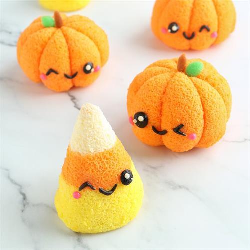 Candy Corn and Pumpkins Chiffon Cake Pops