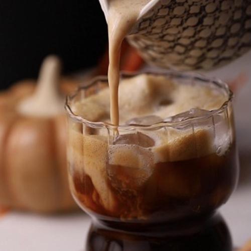 Iced Pumpkin Caramel Oat Milk Latte 