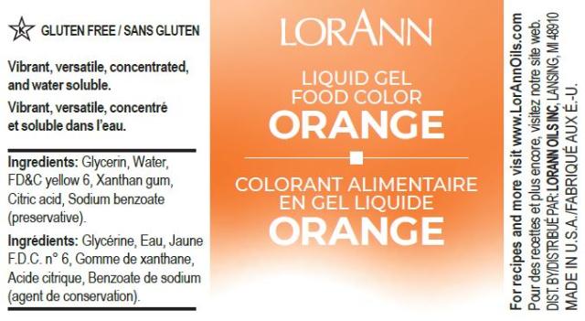 ORANGE LIQUID GEL COLOR