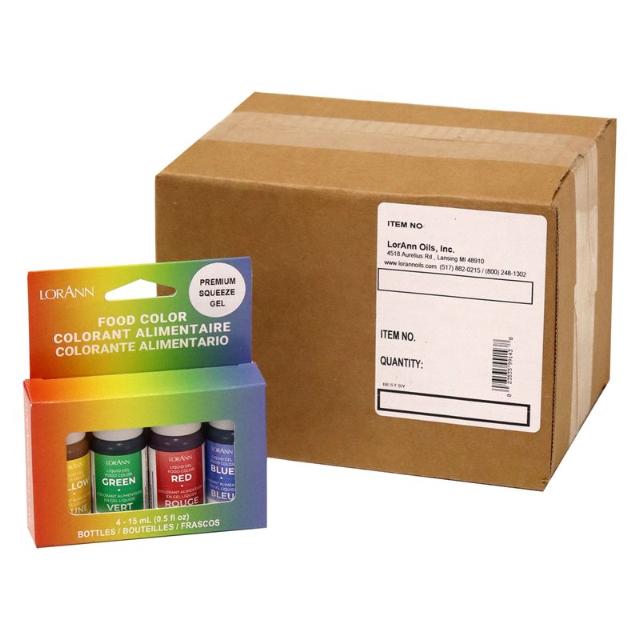 *ASSORTED LIQUID GEL FOOD COLOR - 4PK