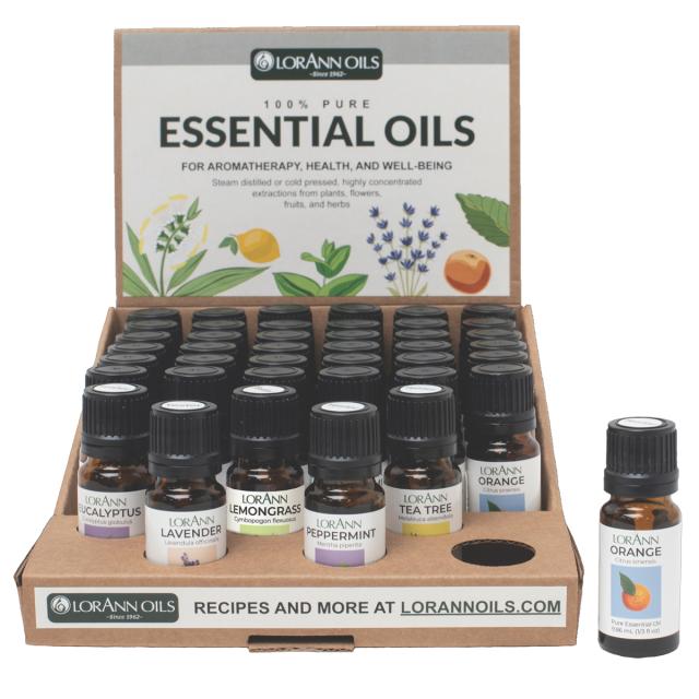 ESSENTIAL OIL, 36 UNIT PRE-PACKED POP-UP DISPLAY