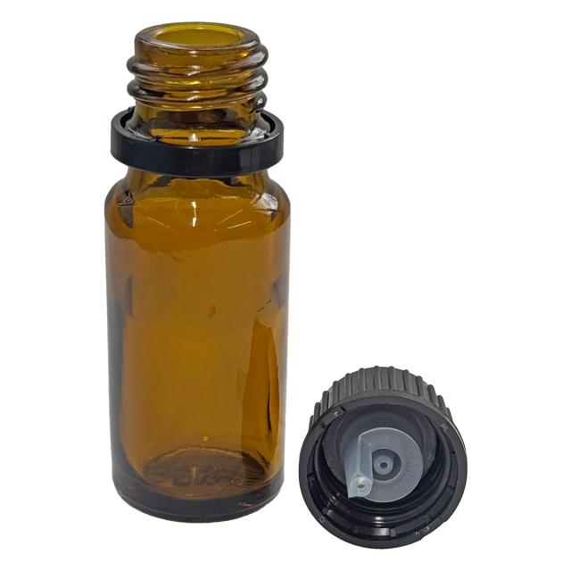 AMBER GLASS BOTTLE WITH DROPPER, 1/3 oz