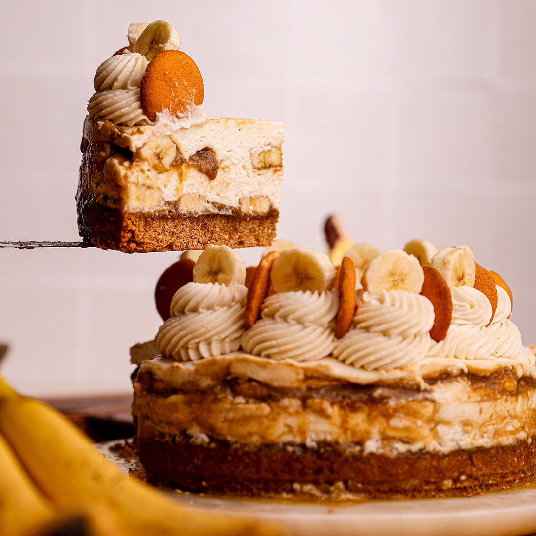 No-Bake Caramel Banana Cheesecake 