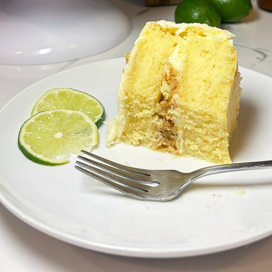 Key Lime Pie Layer Cake with Cream Cheese Frosting and Graham Cracker Filling  