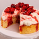 Roasted Strawberry Vanilla Bean Pudding Cake