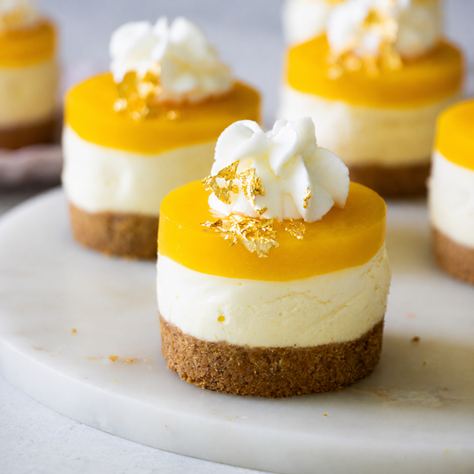 Mini No-Bake Mango Mousse Cheesecakes