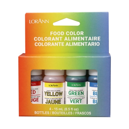 ASSORTED LIQUID FOOD COLOR - 4 PACK