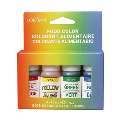 ASSORTED LIQUID FOOD COLOR - 4 PACK