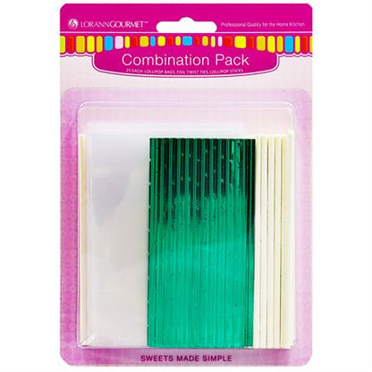 LOLLIPOP STICK, BAG & TWIST TIE COMBO PACK