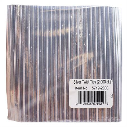 SILVER TWIST TIES