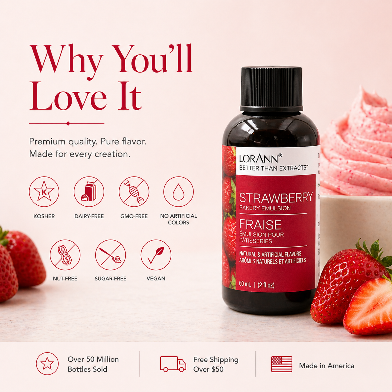 STRAWBERRY BAKERY EMULSION, NO ADDED COLOR